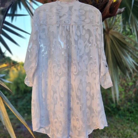 Lilly Pulitzer Natalie Shirtdress Cover-Up Tunic Resort S-WHITE - Picture 2 of 5